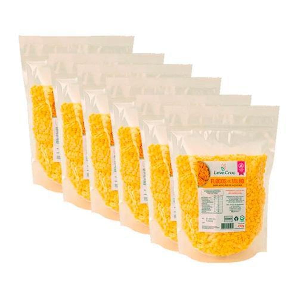 Kit 6X: Flocos De Milho Natural Sem Glúten Leve Croc 250G