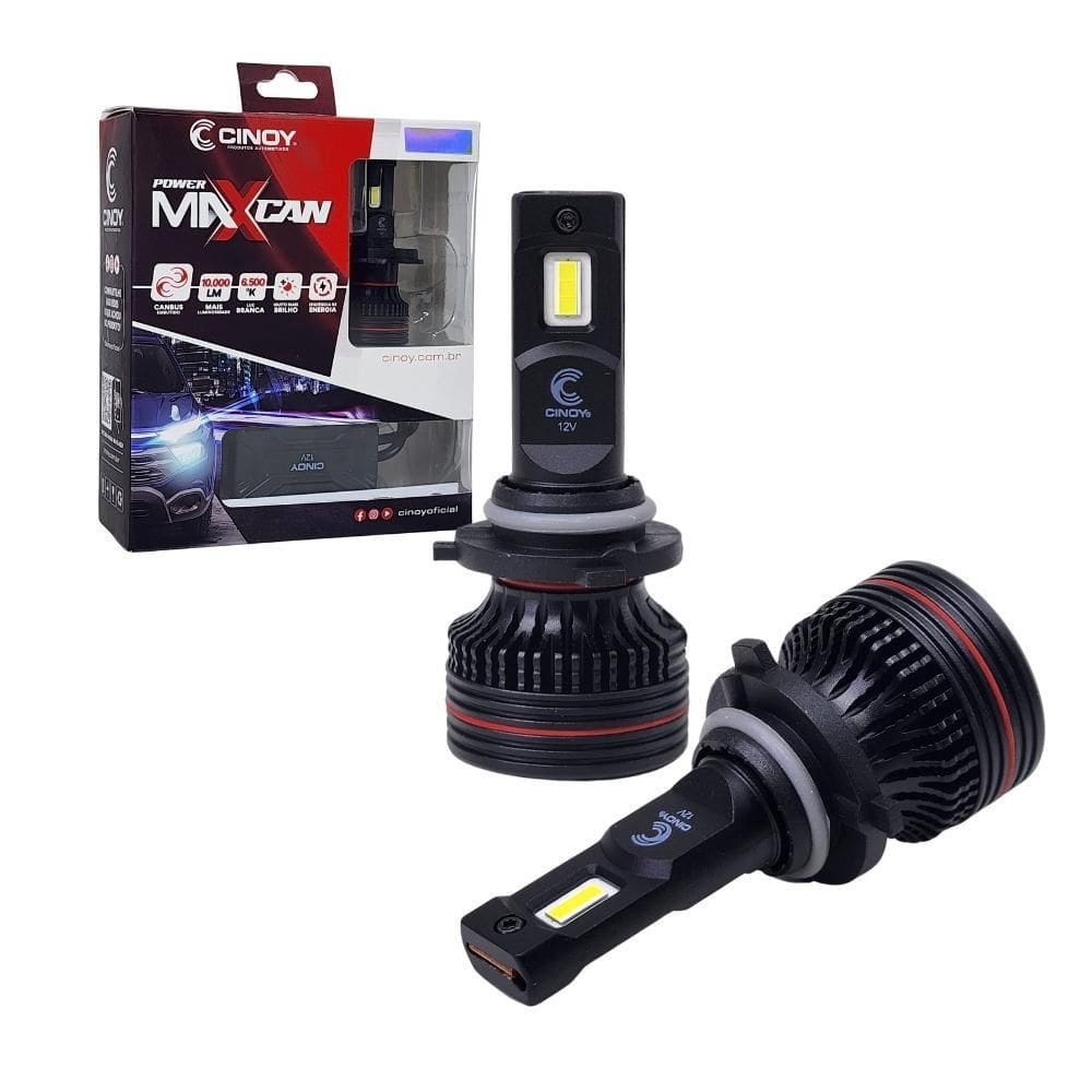 Lampada De Led Para Farol Power Max Can Cinoy Hb3 E Hb4