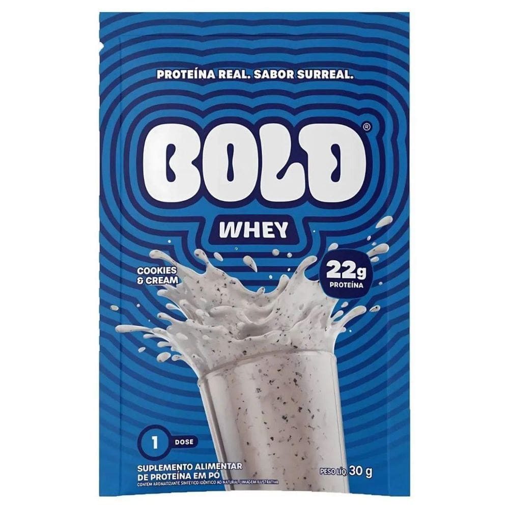 Whey Protein 22G Concentrado Sache Cookies E Cream 30G Bold