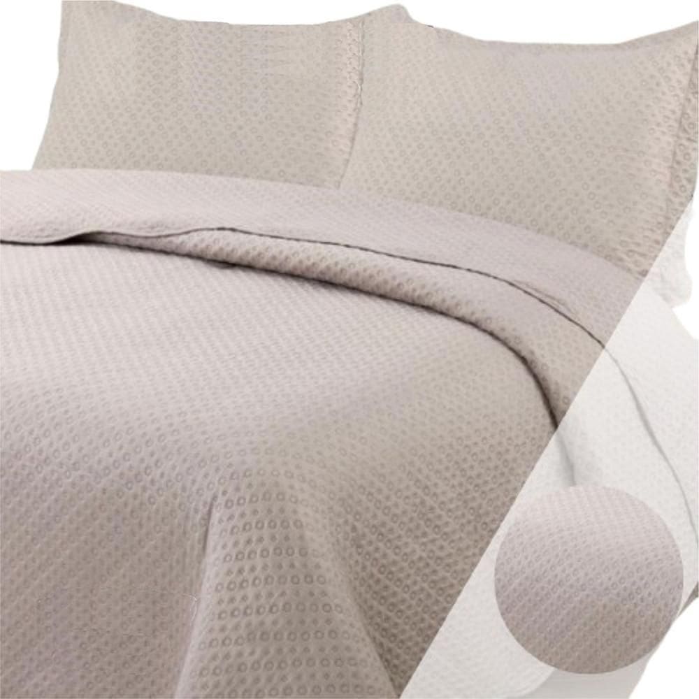 Colcha King Bella Dupla Face 03 Peças - Cáqui