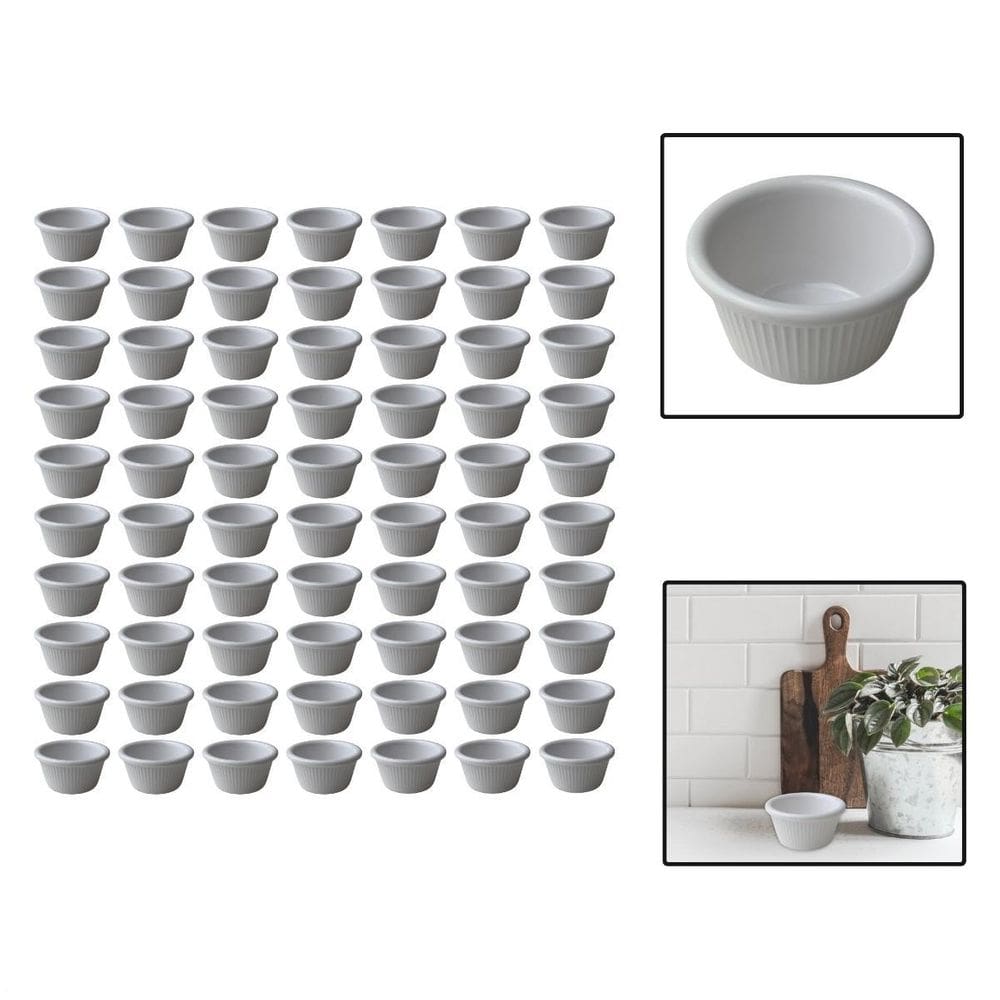 Kit 70 Molheiras De Melamina Shoyu Molhos Ketchup 8 Cm 80Ml