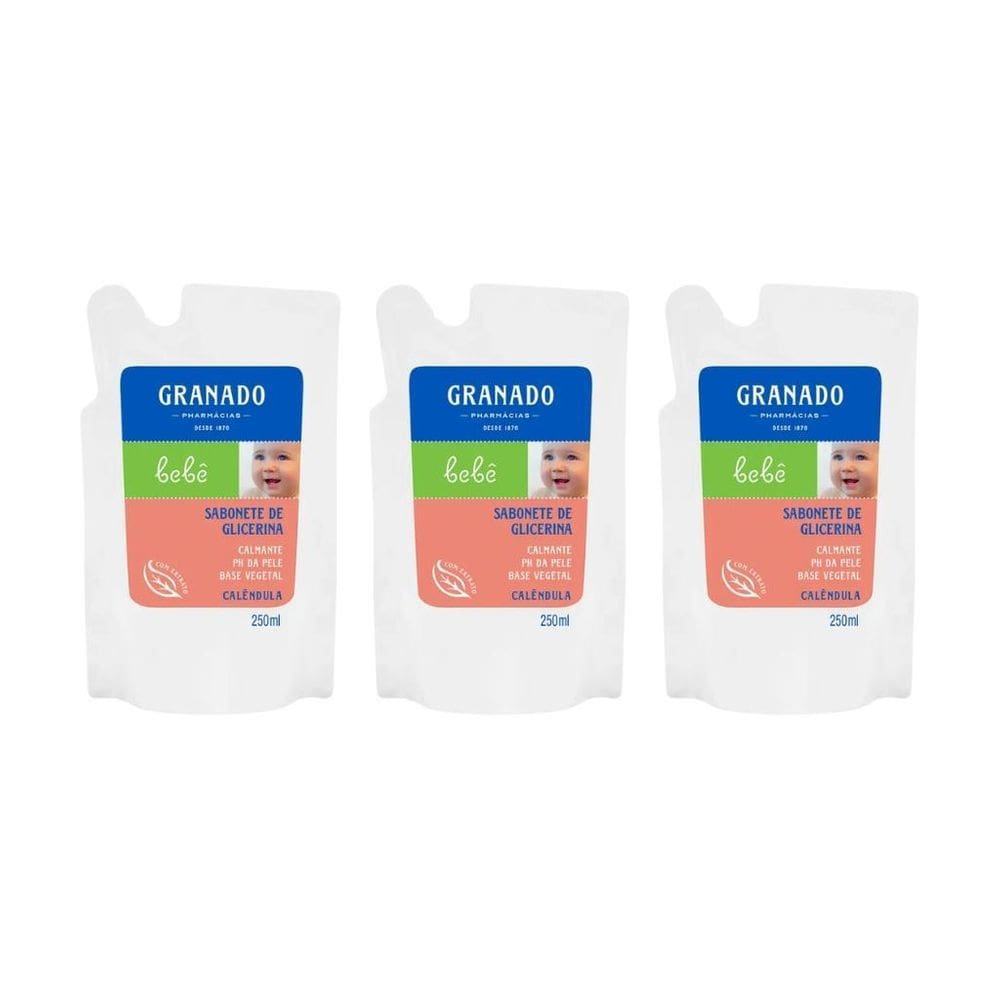 Sabonete Liquido Granado Baby Refil 250Ml Glic Calendula-3Un