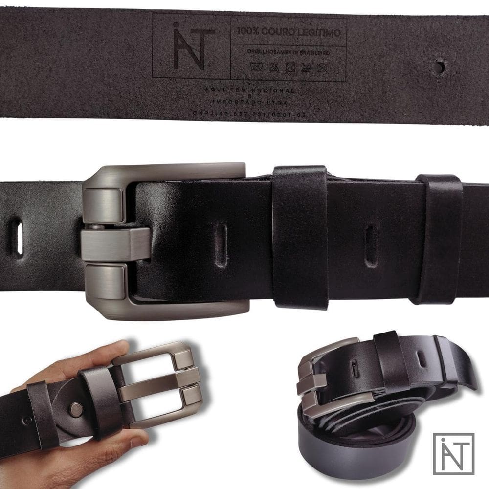 Cinto 100% Couro Masculino Fivela Quadrada Arizona.