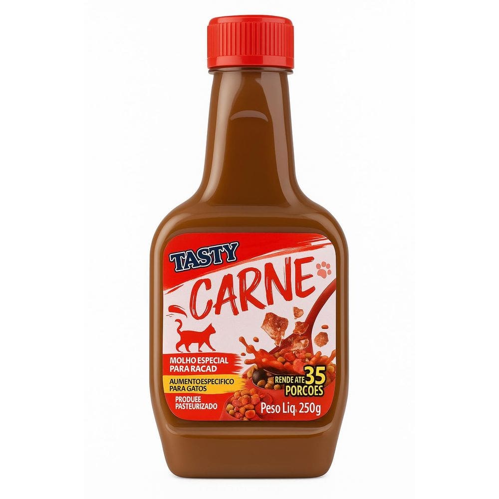 Molho Tasty Carne Para Gatos 250G Aumenta Palatabilidade