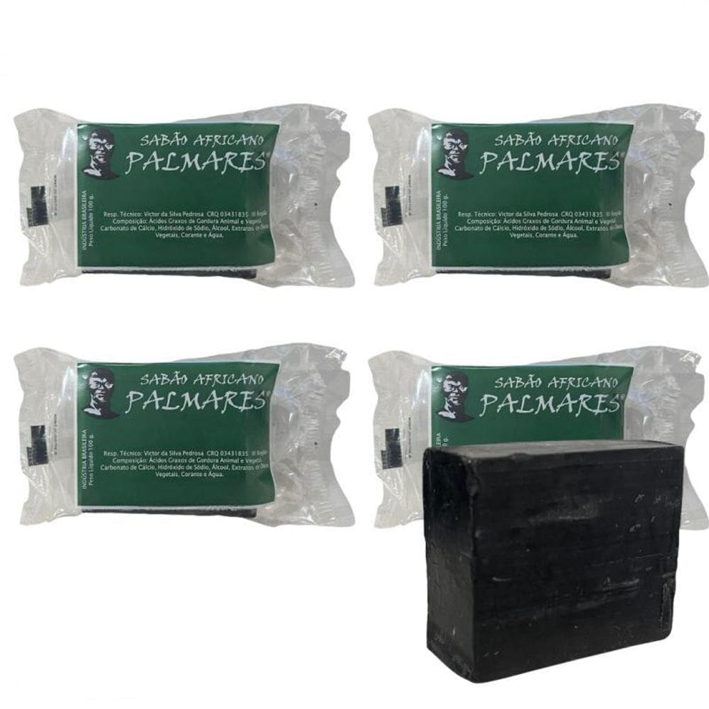 Kit 4 Sabão Da Costa Africano Palmares 100 G + Presente