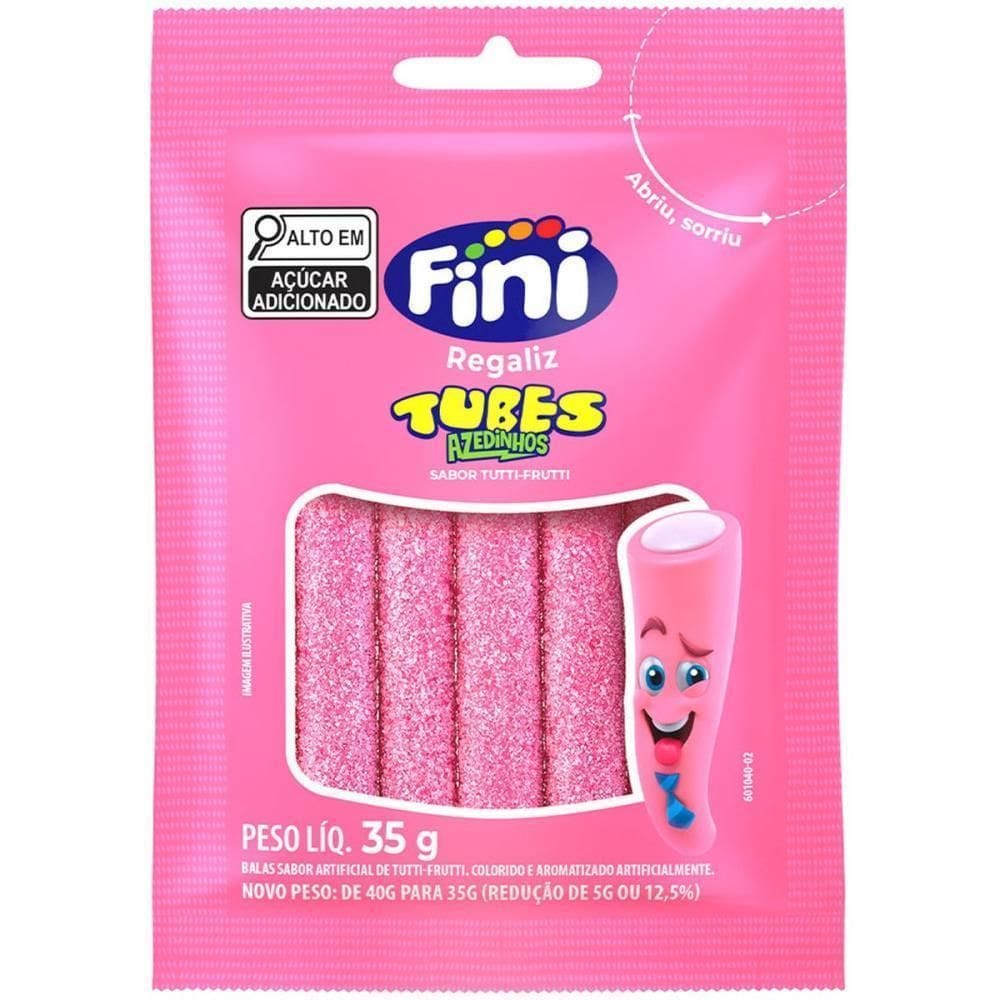 Doce Tubes Tutti Frutti 35G 10 Unid - Fini