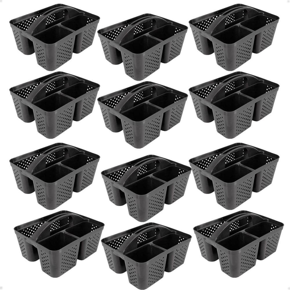 Kit 12 Cesto Cestinha Organizadora Multiuso Com Alça Preto