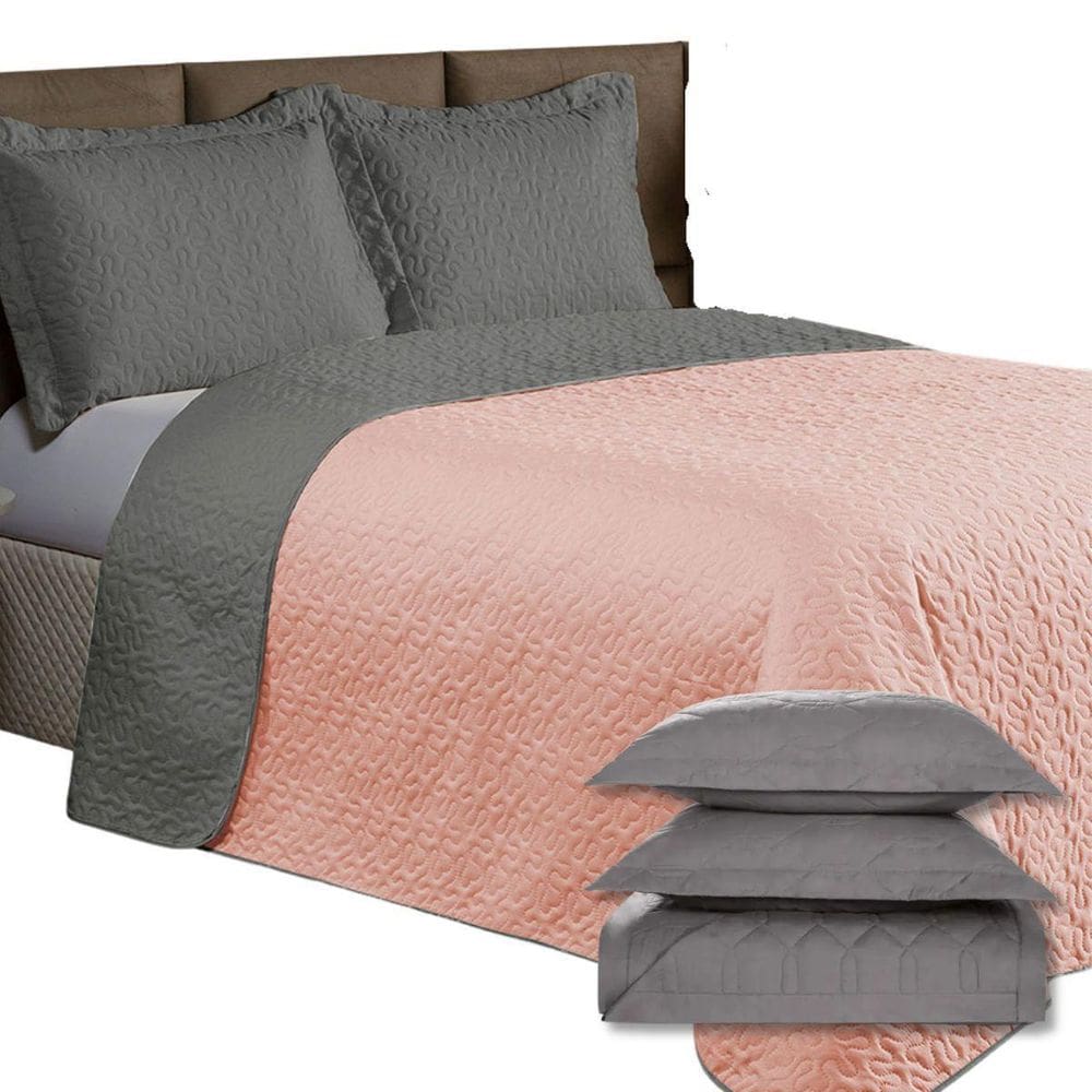 Kit Cobre Leito Casal Clara Dupla Face 3 Peças Porta