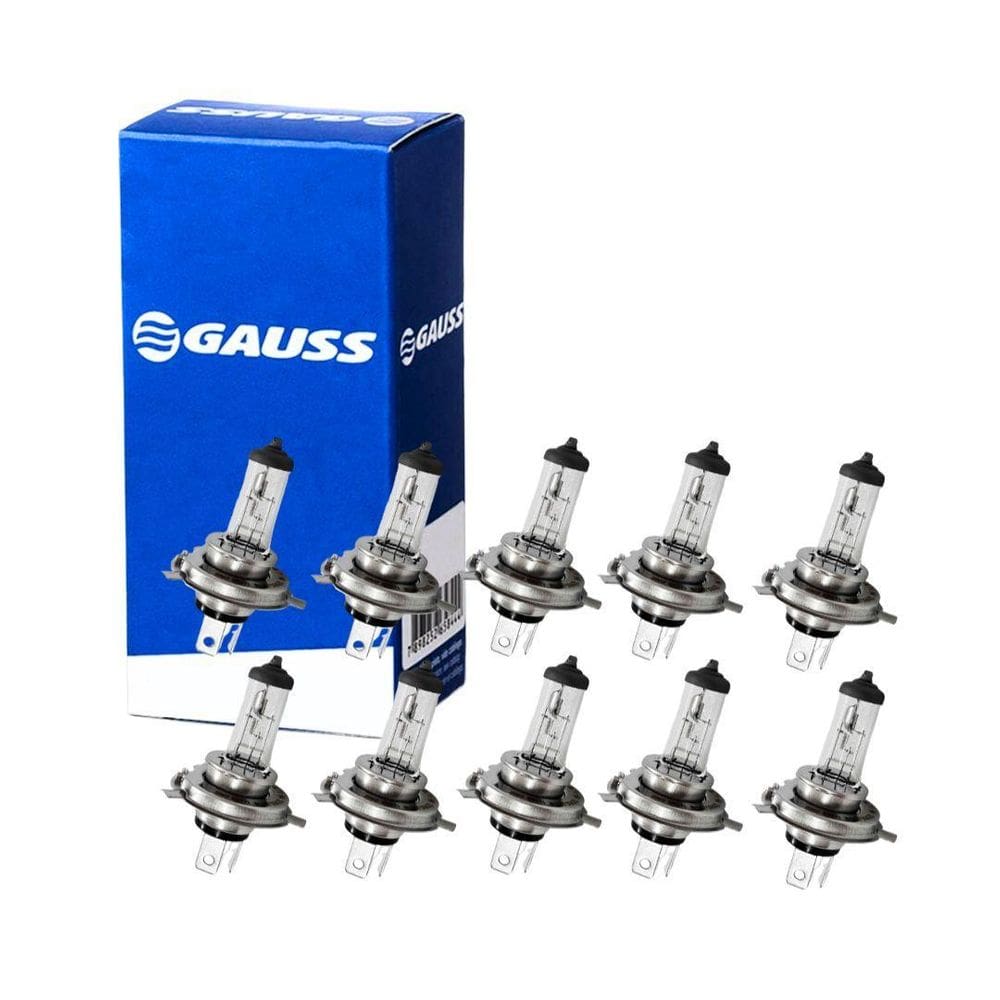 Kit 10 Lâmpadas H4 Halógena 60/55W 12V Alto Baixo Gauss