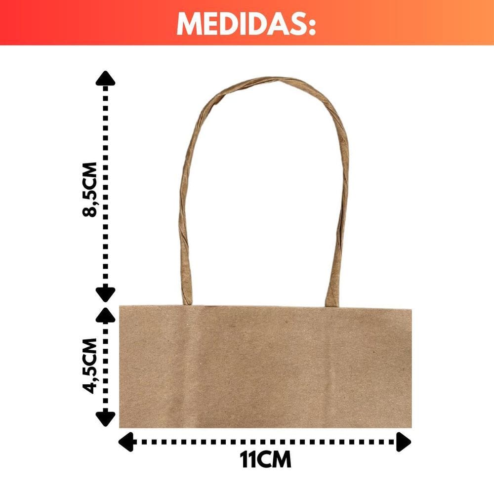 Kit 100 Unidades Alça Papel Branco / Kraft Torcido Sacola 19