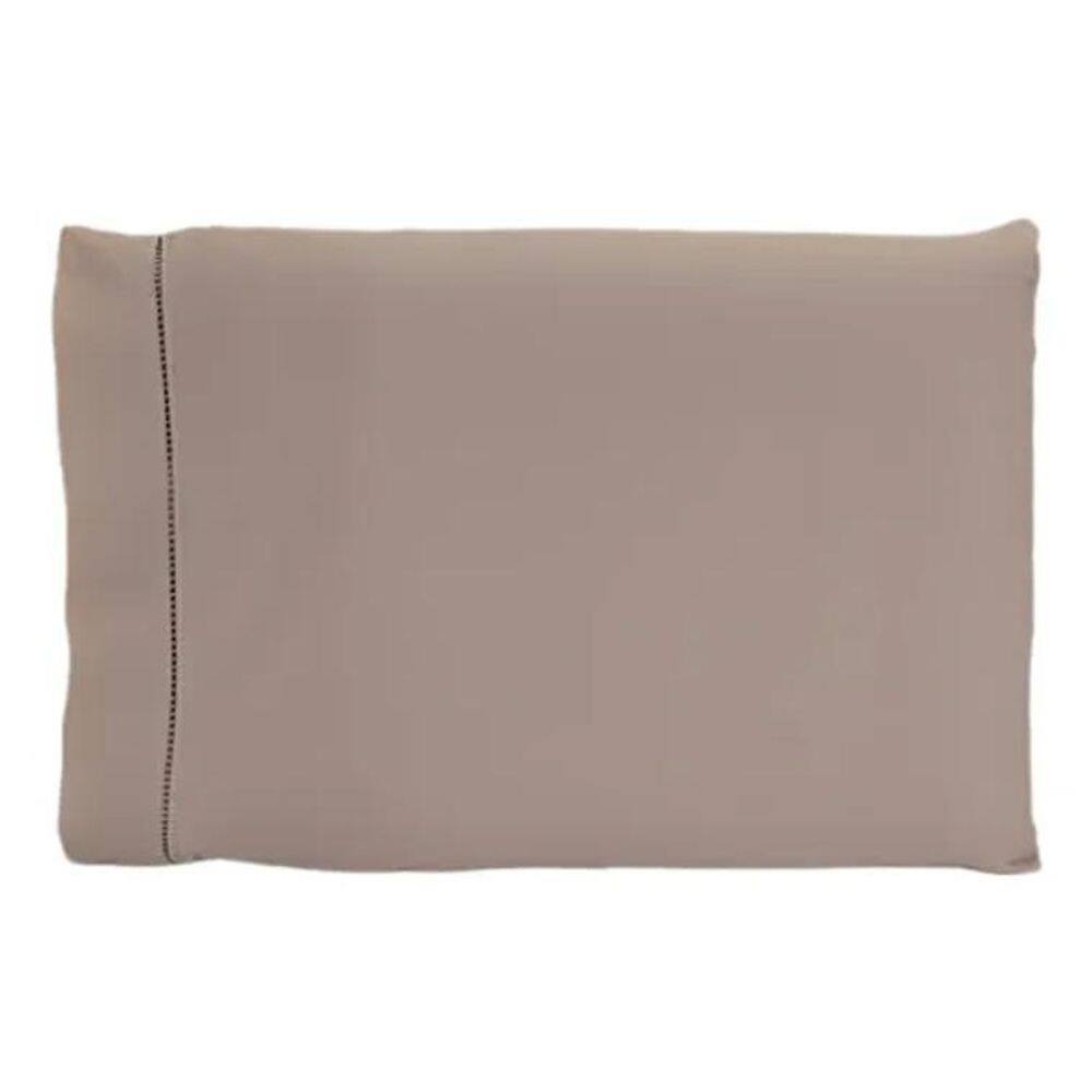 6 Fronhas 100% Algodão Percal 200 Fios Ponto Palito Caqui Y