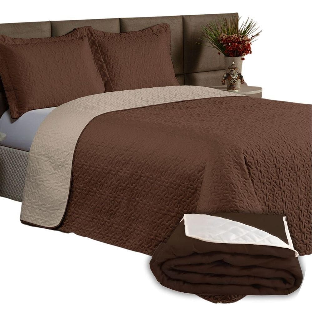 Kit Cobre Leito Clara Queen 3 Peças Dupla Face Acabamento