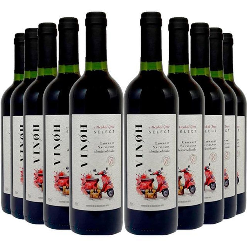 Vinho Sem Álcool Tinto Seco Cabernet Vinoh Select - 10 Un
