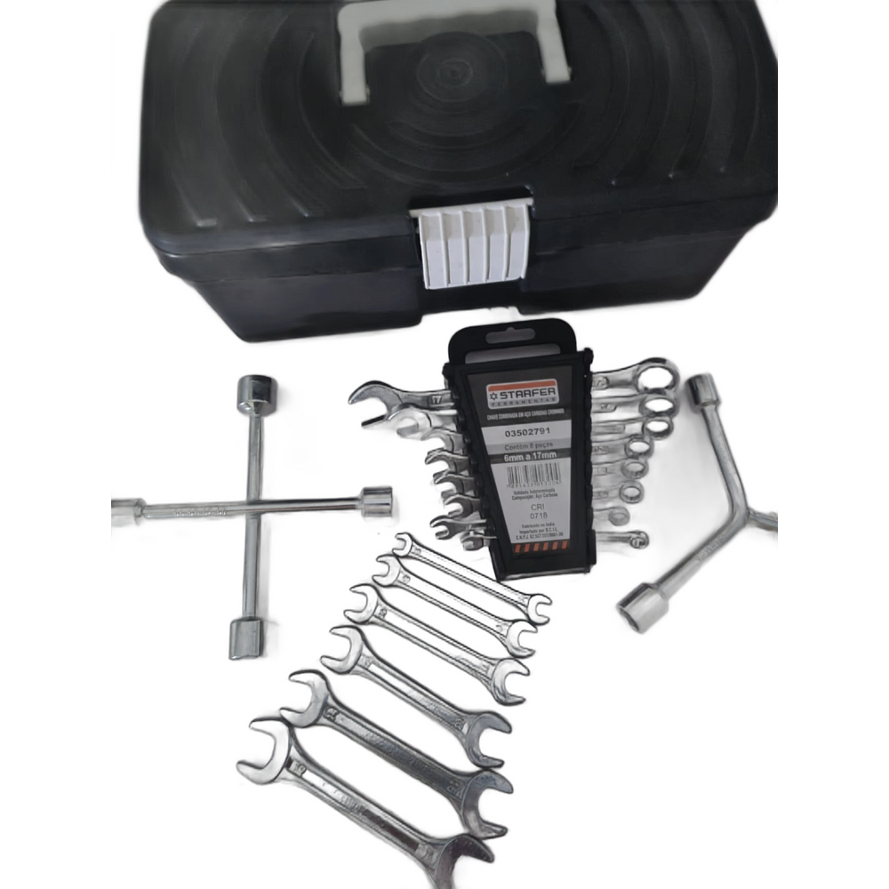 Kit De Ferramentas Com Maleta Preta Aço Carbono Comado