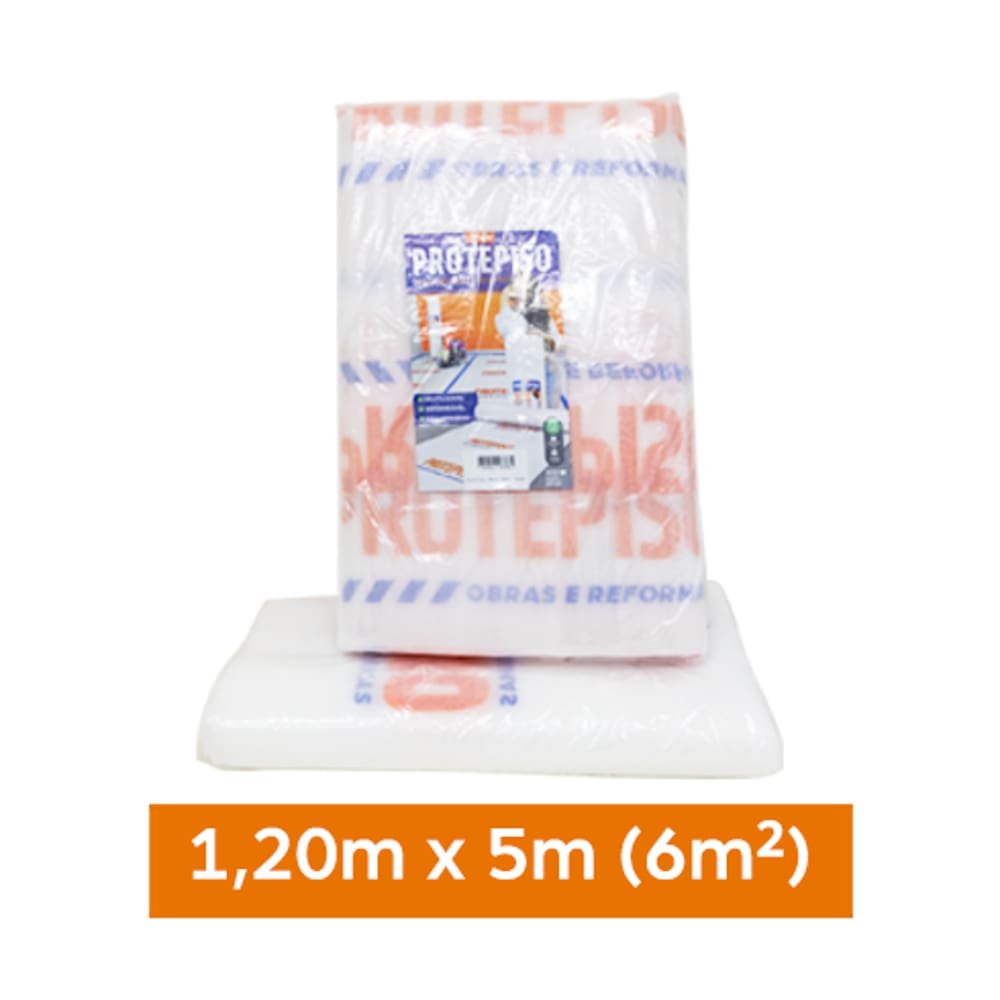 Protetor de Piso e Parede Protepiso Manta Lavavel para Obra e Pintura 1,20 x 5,00mt