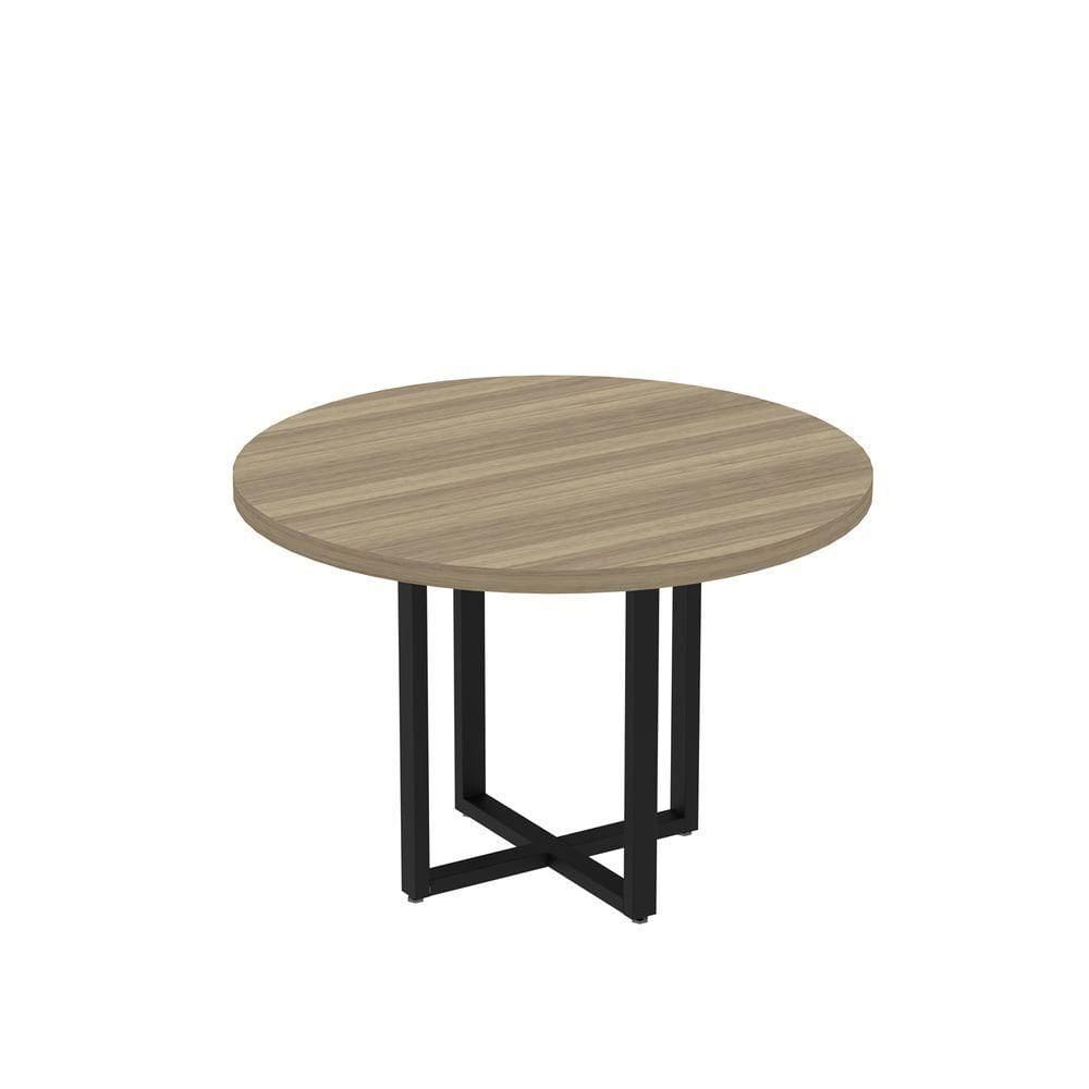 Mesa Reunião Redonda 1100pe40tub Noce Naturalle-preto