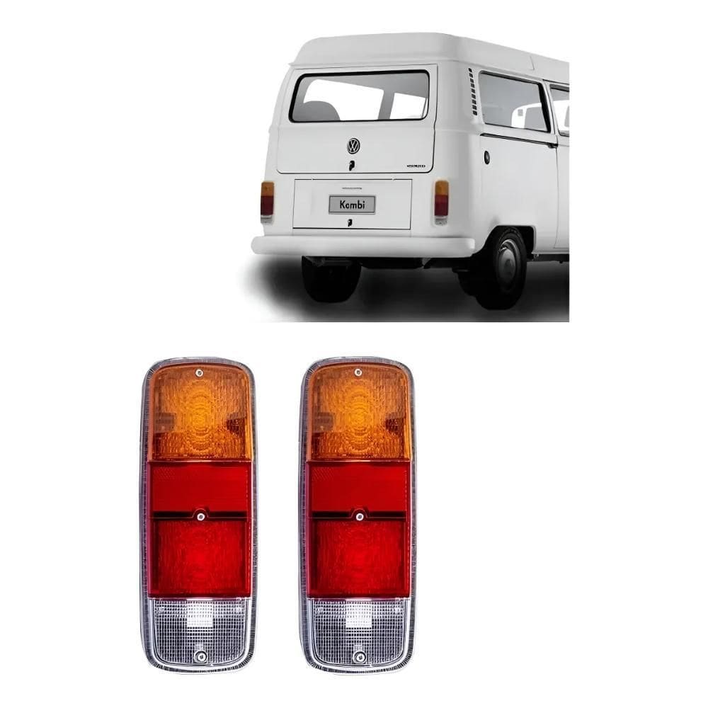 Par Lentes Lanterna Traseira Kombi Tricolor 1976+