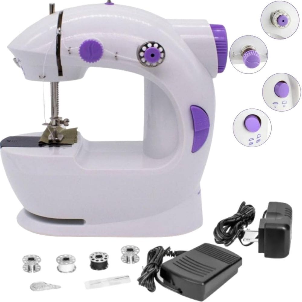 Máquina De Costura Portátil Mini Uso Doméstico Branca
