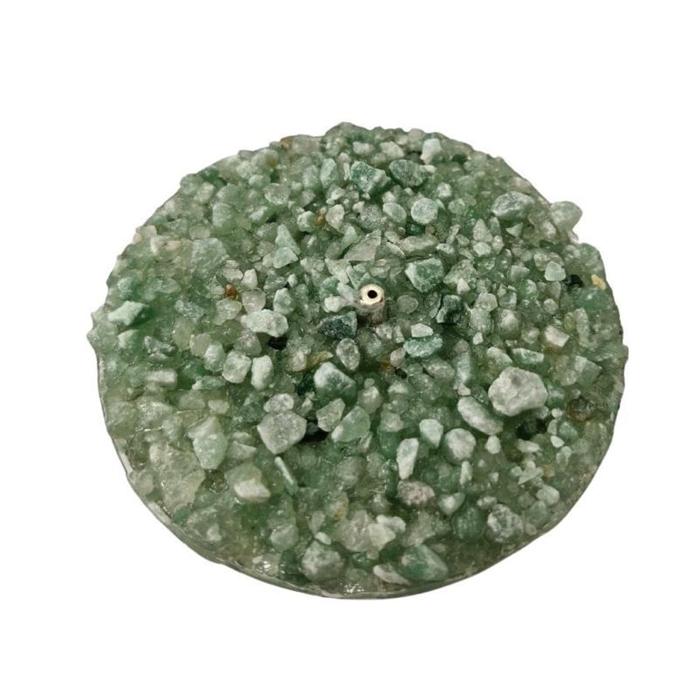 Incensário De Pedra Quartzo Verde Natural Presente Decoração