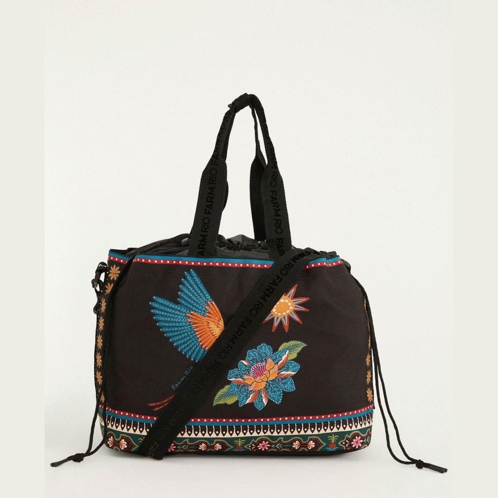 Bolsa Farm Totebag Carioca Samba Das Araras Pretas