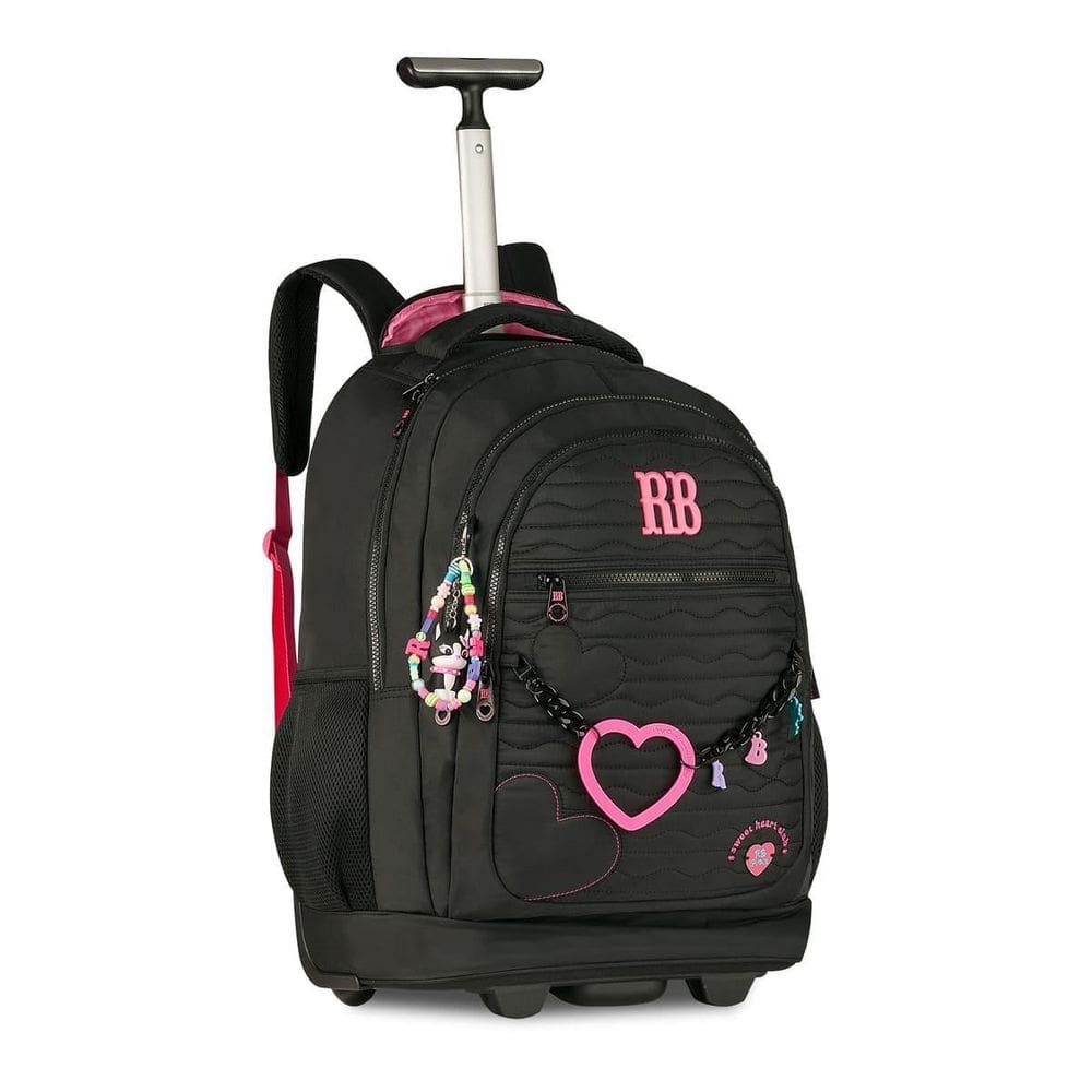 Mochila Escolar Rebecca Bonbon Bolsa Carrinho Feminina Preta