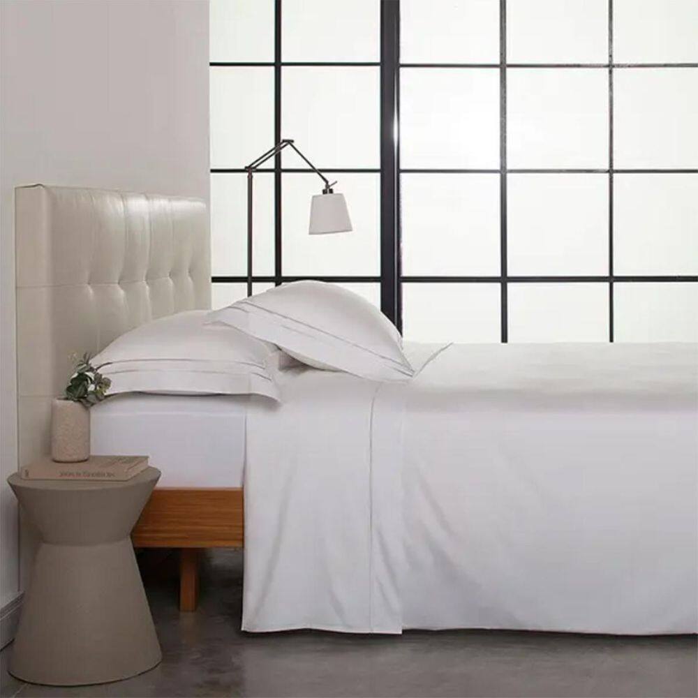 Jogo Cama Queen Cetim 300 Fios Sublime Branco Buddemeyer