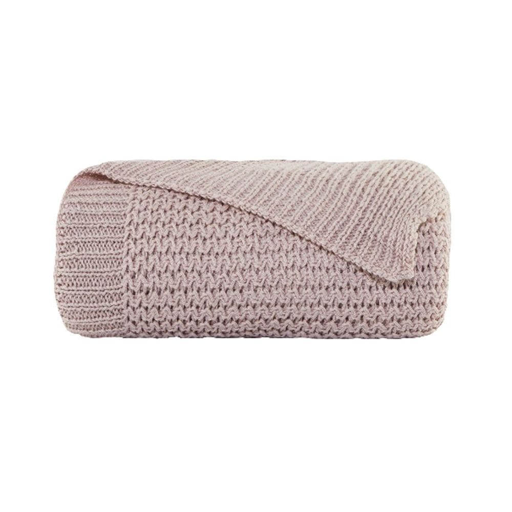 Manta Decorativa Tricot Harlow 90 X 225 - Naturalle Rosa