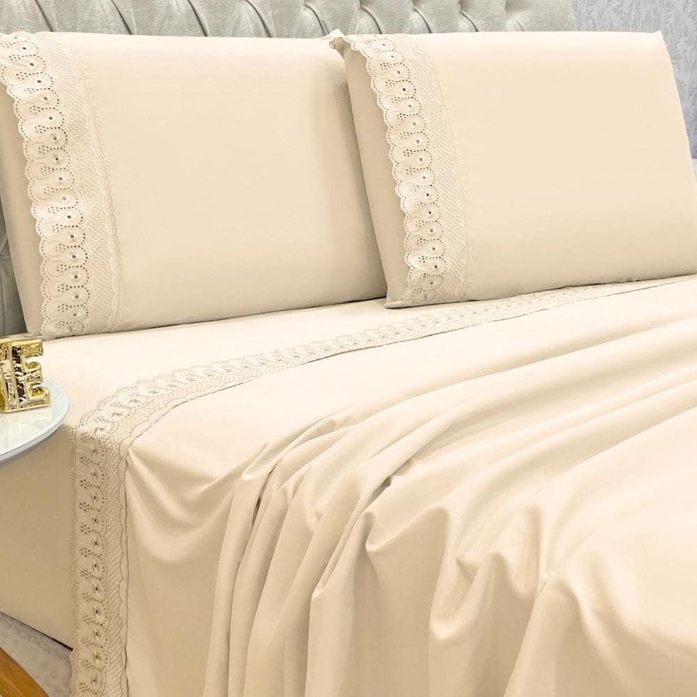Conjunto Casal King Size Lily Algodão Toque Super Macio