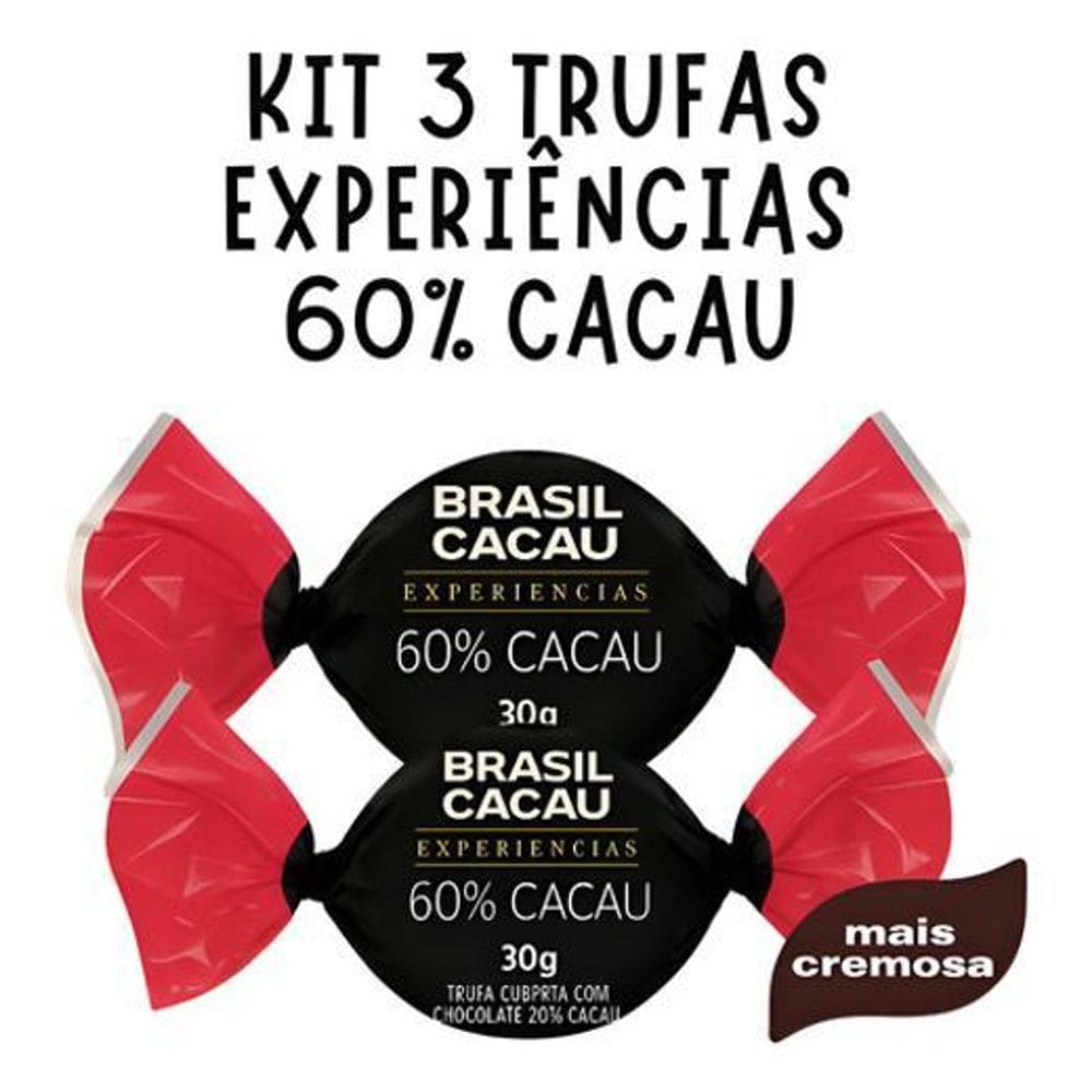 Kit 3 Trufas Experiências 60% Cacau Brasil Cacau