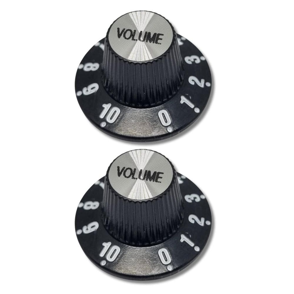 Kit 2 Knob Black Guitarra Vintage 2 Volume Preto