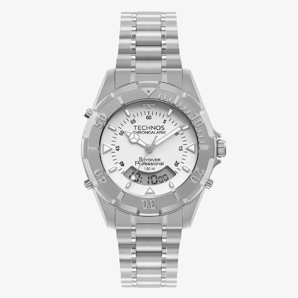 Relógio Technos Skydiver Wt2050Aen/1B Prata Masculino