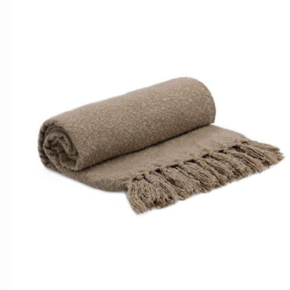 Manta Decorativa Marrom Microfibra Felpuda 1,68X1,33Cm 19501