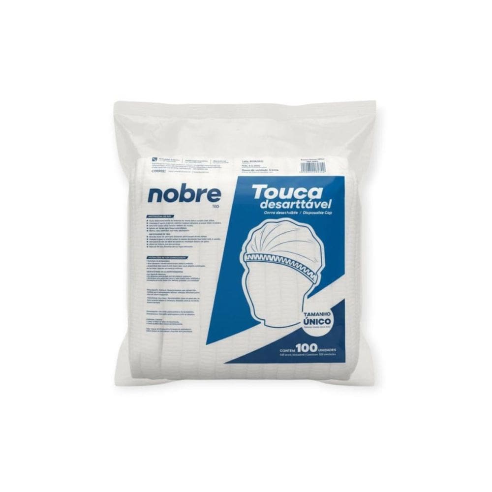 Touca Descartavel Em Tnt Sanfonada  Pct. C/100Und.  - Nobre