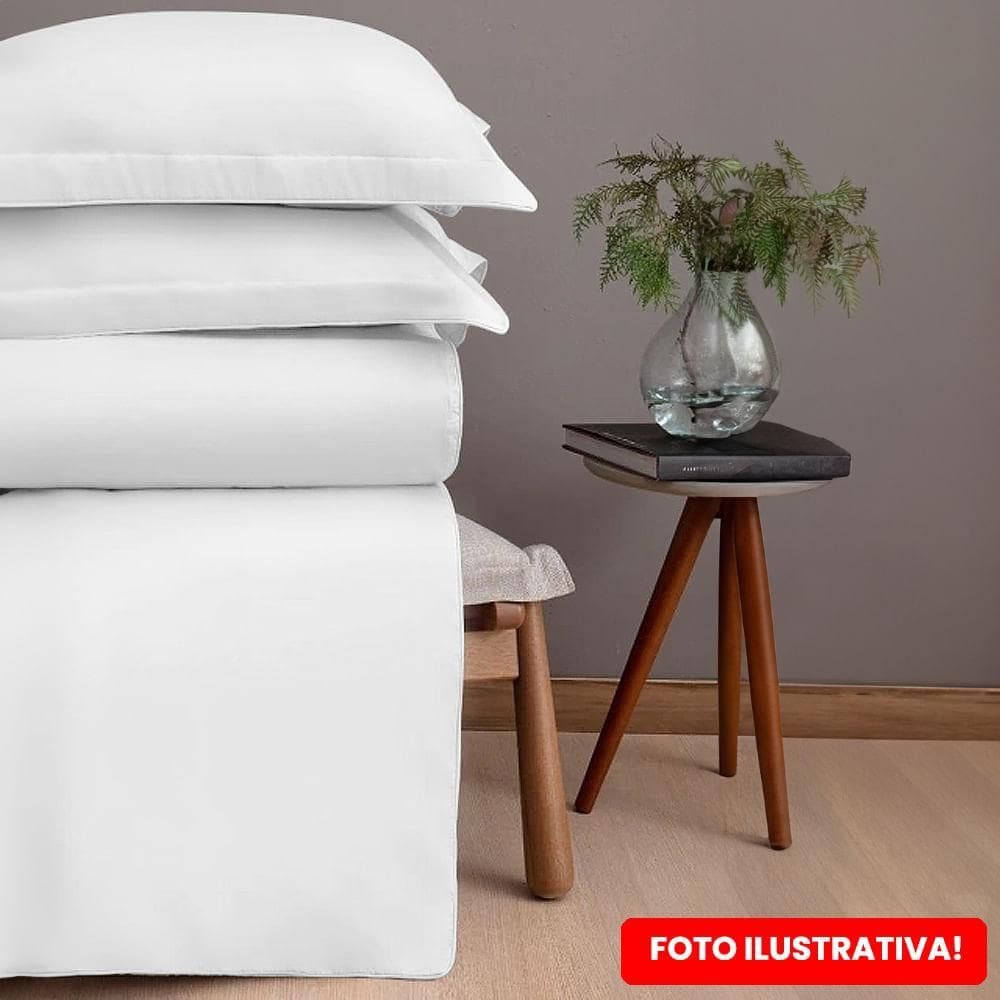 Kit Capa Para Edredom Casal 300 Fios - Naturalle Branco