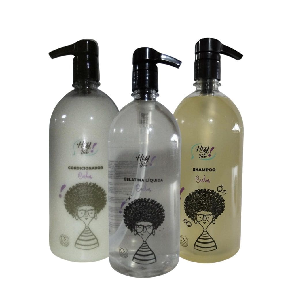 Kit Profiss Shampo Condicionador E Gelatina 1L - Hey You