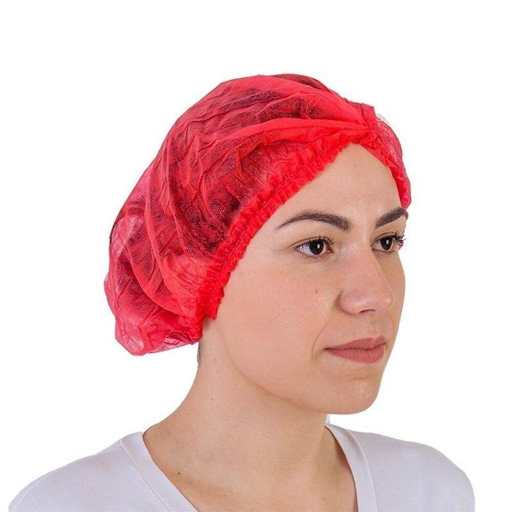 Touca Descartável Tnt C/100Un - Vermelho