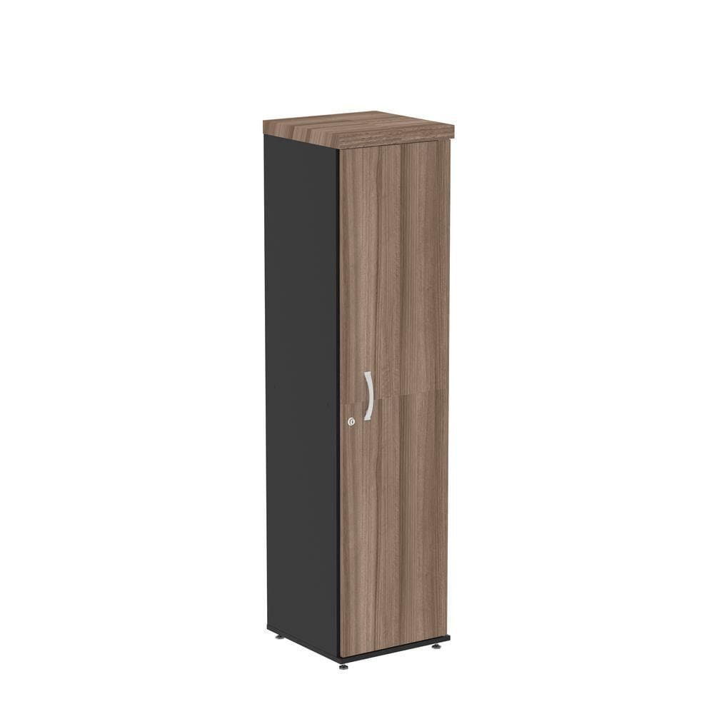 Torre Nicho Com 4 Prateleiras E Uma Porta Pivotante Pe40 Preto-walnut