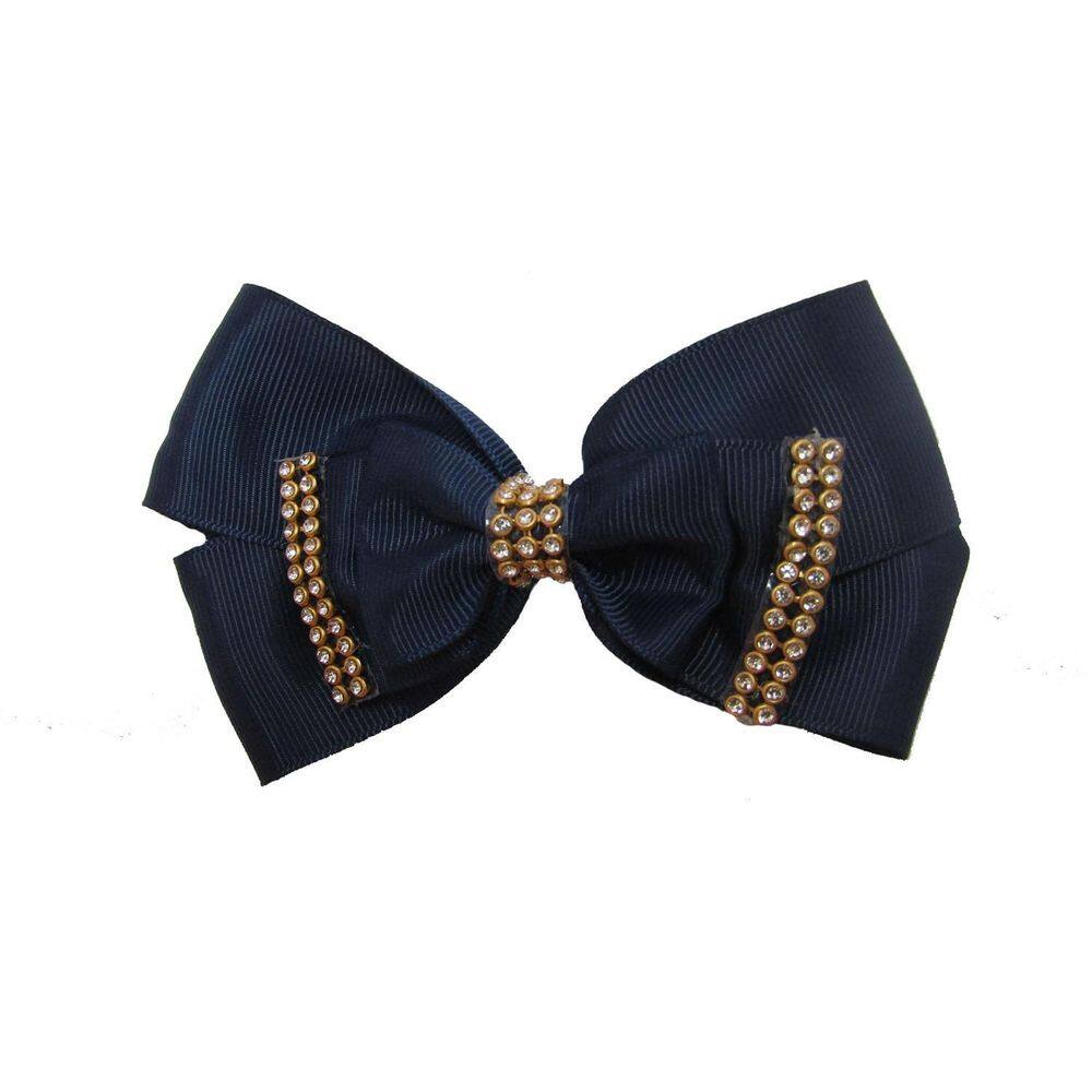 Laço Azul Marinho De Cabelo Adulto Elegante De Luxo-No