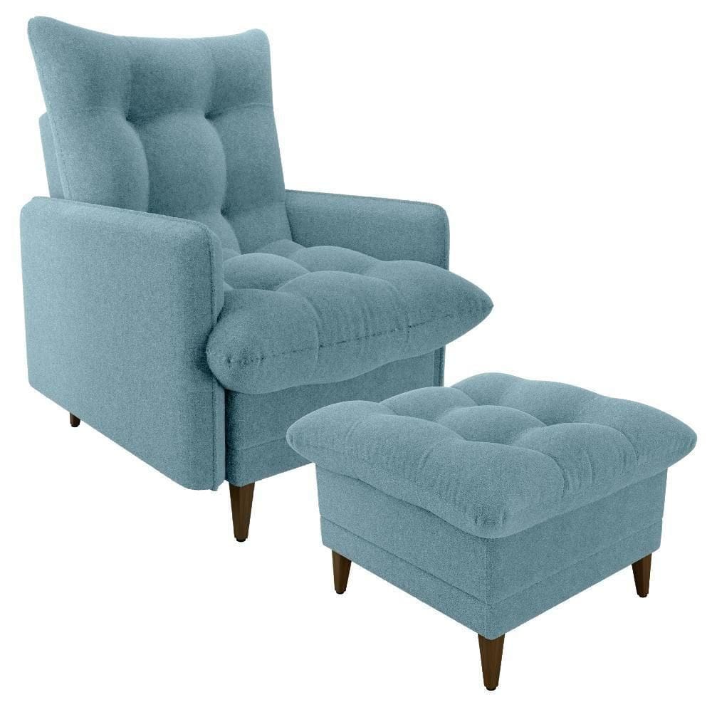 Poltrona De Amamentaçao E Puff Montreal Boucle Milani Store