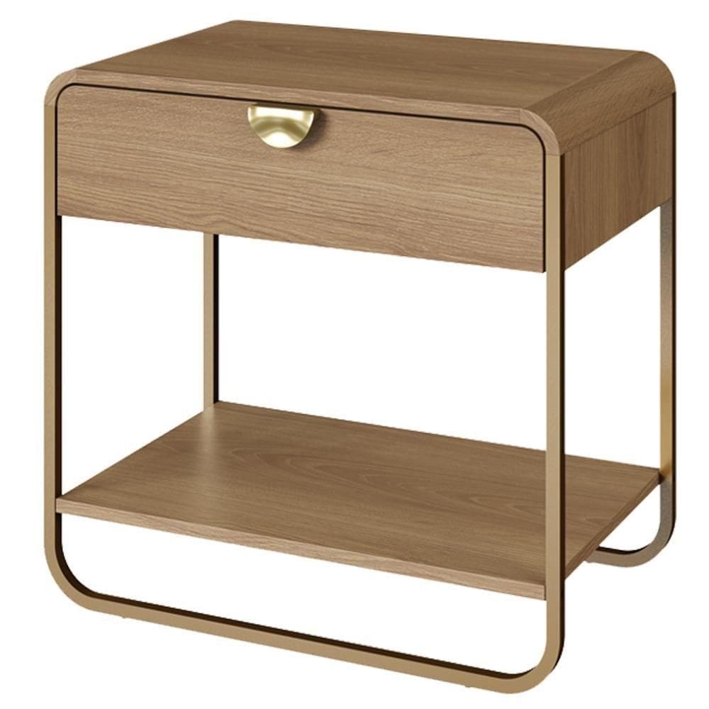 Mesa De Cabeceira 1 Gaveta Organica 60 Cm 28061 Artesano Hanover Dourado