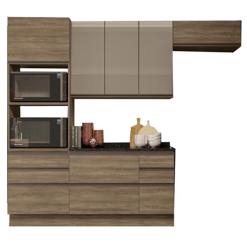 Cozinha Modulada 5 Pecas Mdp Maxxi Kappesberg Nogal Preto