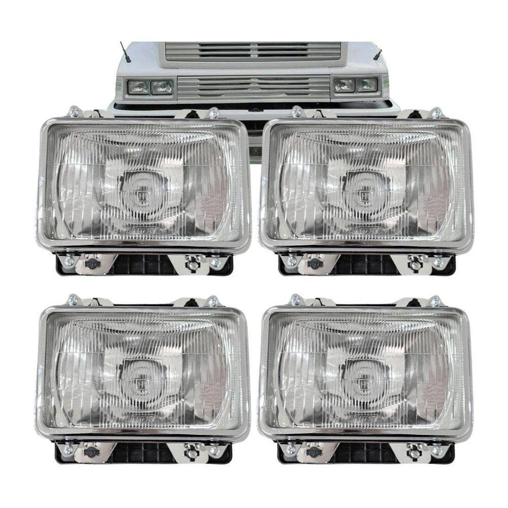 Kit 4 Farol Para Mb Cara Preta A 1992