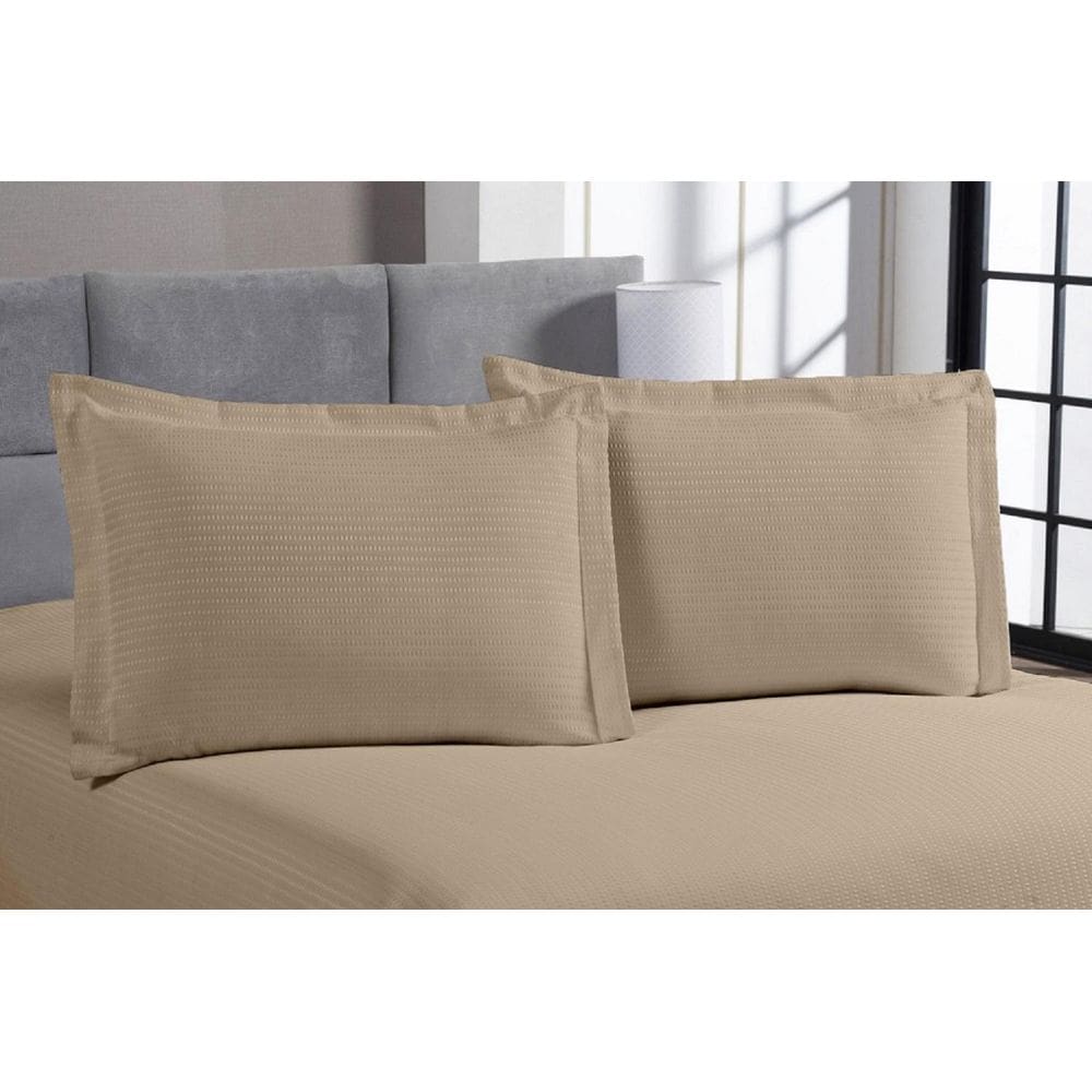 Kit 4 Fronhas Porta Travesseiro 50X70 Piquet Liso Bege