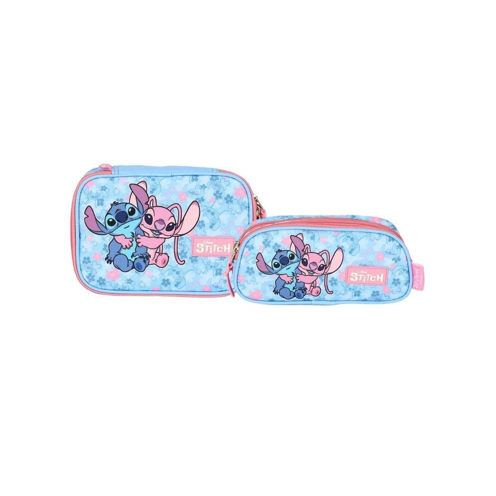 Kit Escolar Lilo Stitch Estojo Box + Estojo Triplo Premium