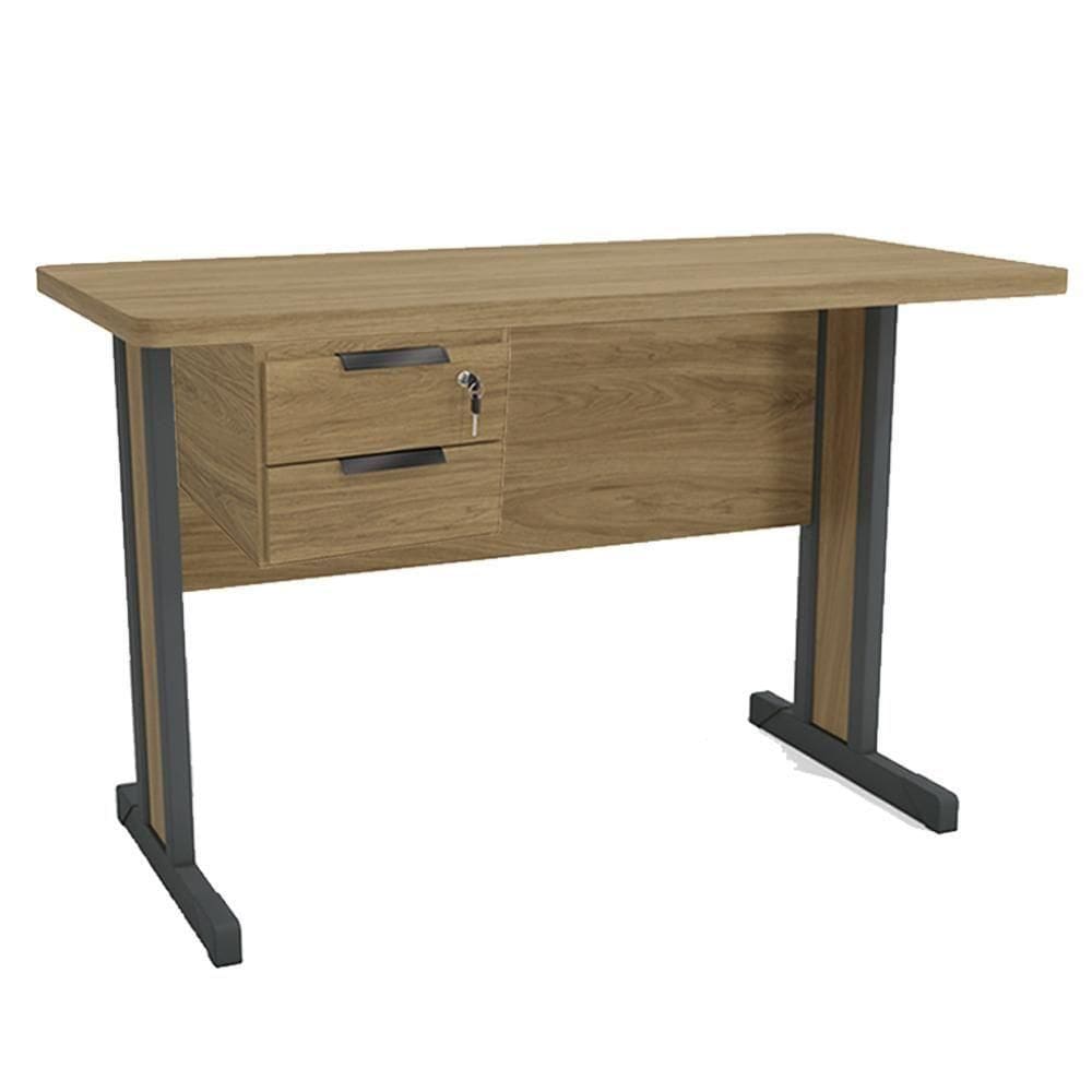 Mesa Escritorio 120 Cm Com Gaveteiro De Mesa Versatil Kappesberg Itapua