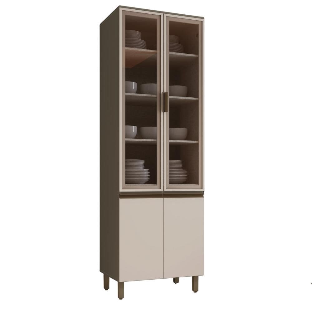 Cristaleira 4 Portas MDF 221X72 cm Connect C71 Duna Cristal Henn