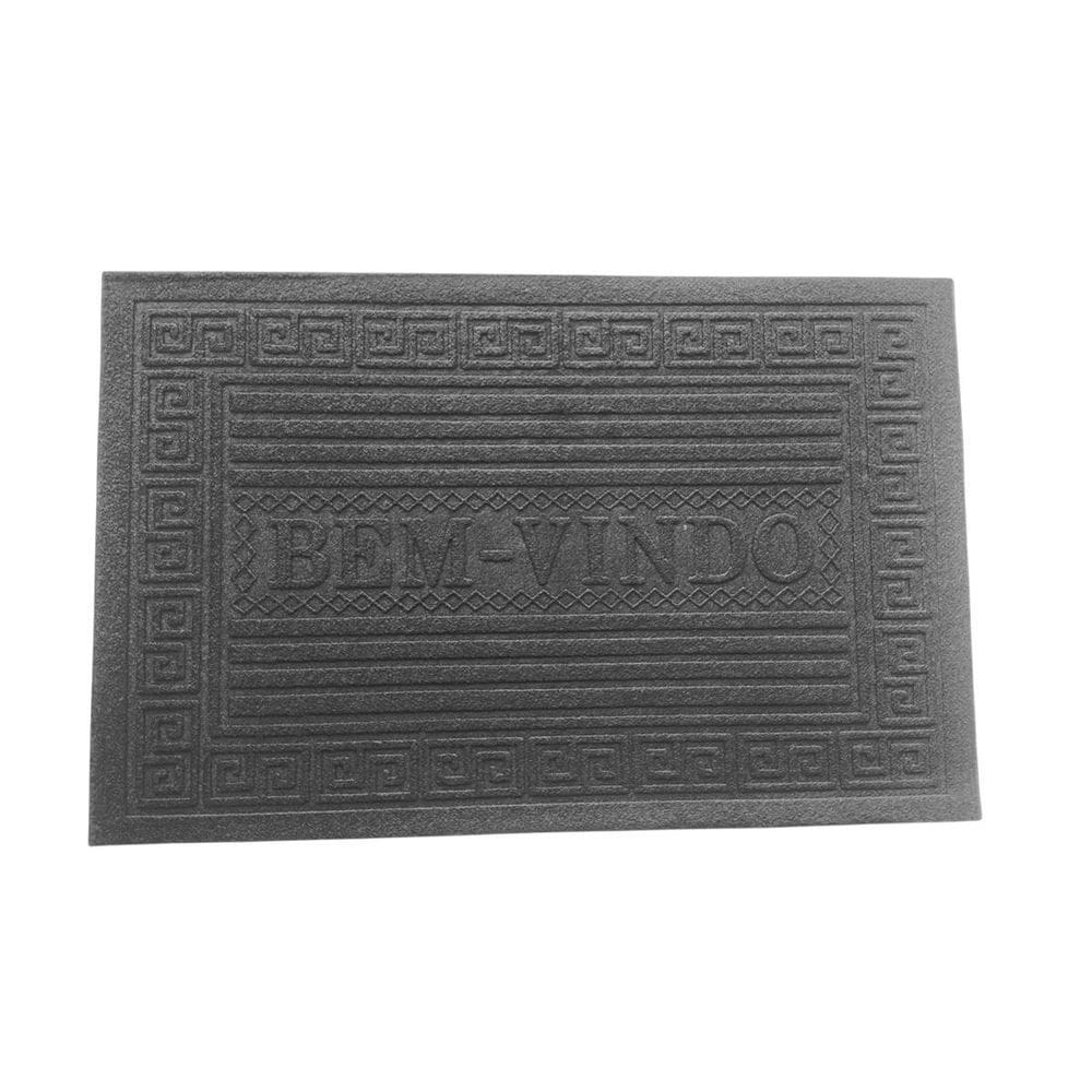 Capacho Bem Vindo 37X57Cm Emborrachado Preto Argivai