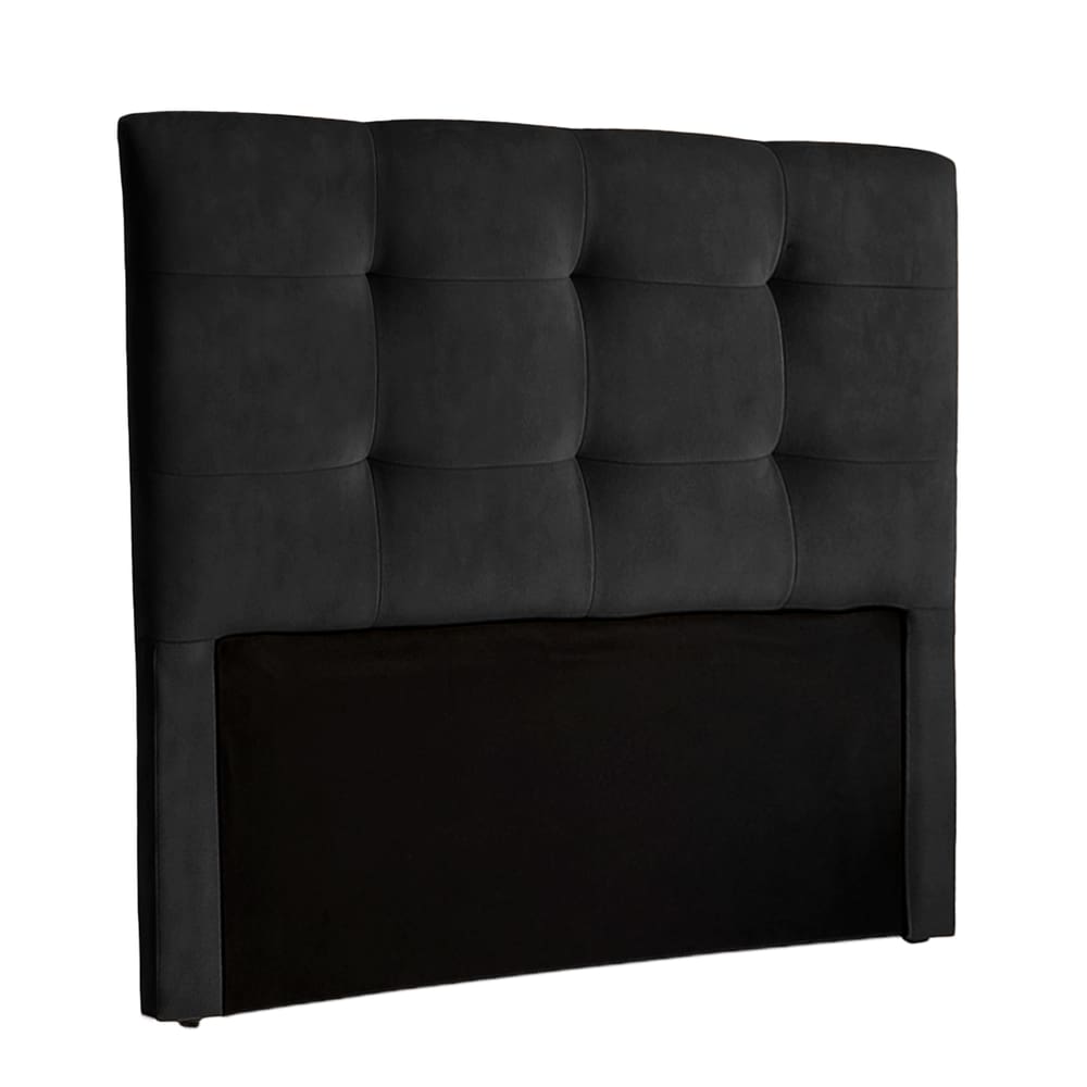 Cabeceira Estofada King Alice Nature Veludo Preto 193x136