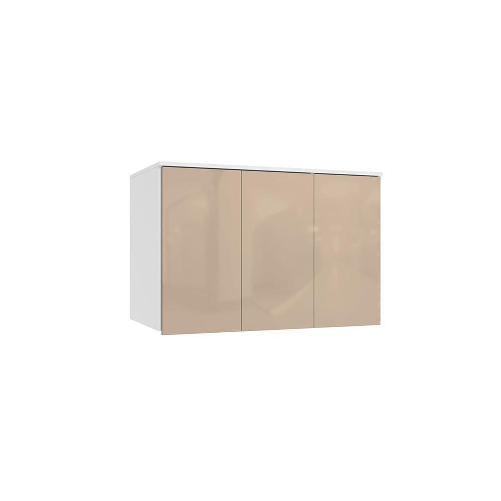 Armário Aéreo 3 Portas Kappesberg Adapt Branco/macadâmia