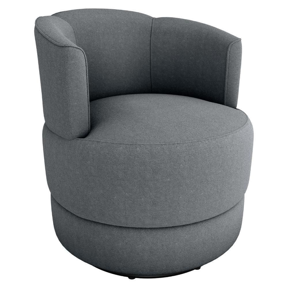 Poltrona Base Giratoria Marselha Boucle F497 Milani Store Cinza